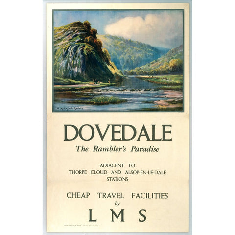 Dovedale - Thorpe Cloud and Alsop-en-le-Dale LMS 24" x 32" Matte Mounted Print