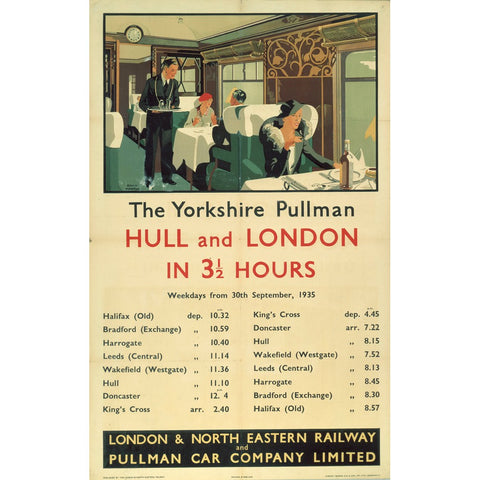 The Yorkshire Pullman - Hull and London 24" x 32" Matte Mounted Print