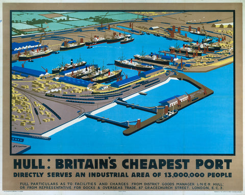 Hull Britain's Cheapest port 24" x 32" Matte Mounted Print