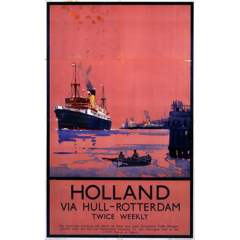 Holland via Hull - Rotterdam 24" x 32" Matte Mounted Print