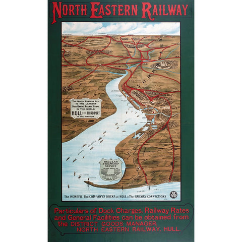 North Eastern Railway - Hull 24" x 32" Matte Mounted Print
