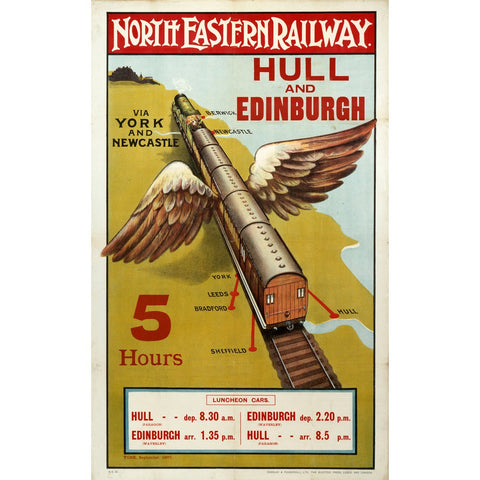 Hull and Edinburgh North Eastern Railway 24" x 32" Matte Mounted Print