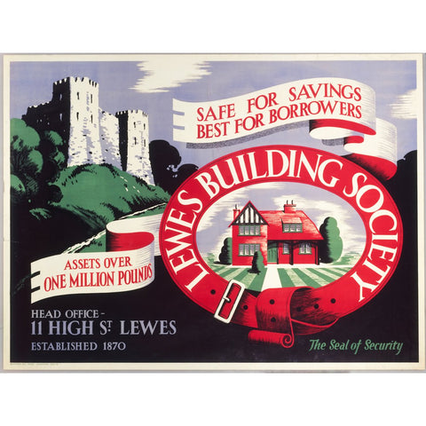 Lewes Building Society 24" x 32" Matte Mounted Print