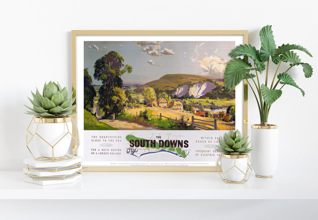 The South Downs - Southern Railway - Premium Art Print
