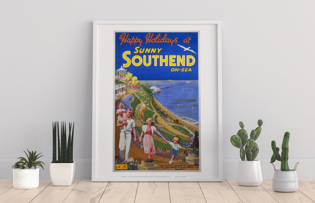 Sunny Southend On Sea - Happy Holidays - Premium Art Print