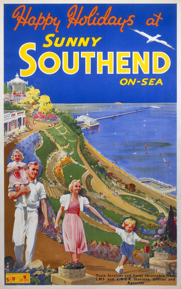Sunny Southend on Sea 24" x 32" Matte Mounted Print