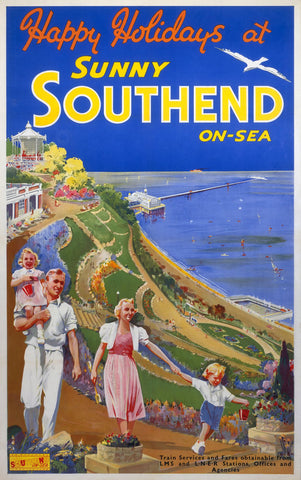 Sunny Southend on Sea 24" x 32" Matte Mounted Print