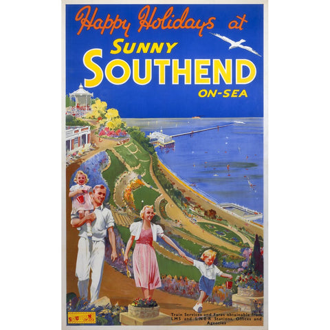 Sunny Southend on Sea 24" x 32" Matte Mounted Print