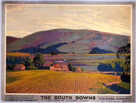 The South Downs - Southern Railway 24" x 32" Matte Mounted Print