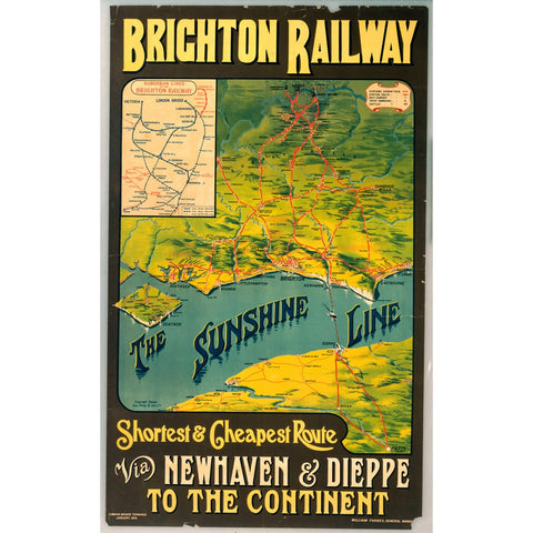 Brighton Railway Newhaven and Dieppe 24" x 32" Matte Mounted Print