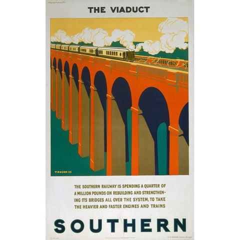 The Viaduct - Southern Railway 24" x 32" Matte Mounted Print