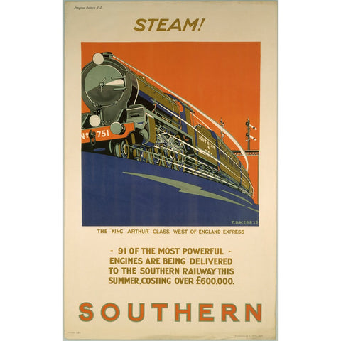 Steam! Southern Railway 24" x 32" Matte Mounted Print