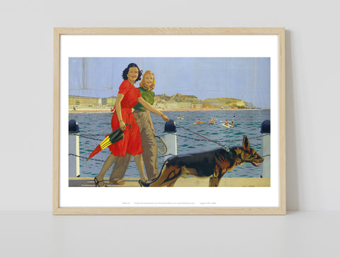 Belgium - Walk By The Sea - 11X14inch Premium Art Print