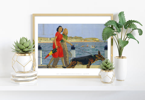 Belgium - Walk By The Sea - 11X14inch Premium Art Print