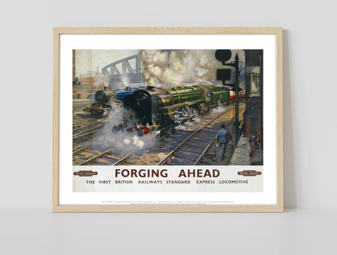 Forgin Ahead - Express Locomotive - 11X14inch Premium Art Print
