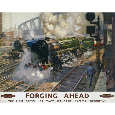 Forging Ahead British Railways 24" x 32" Matte Mounted Print