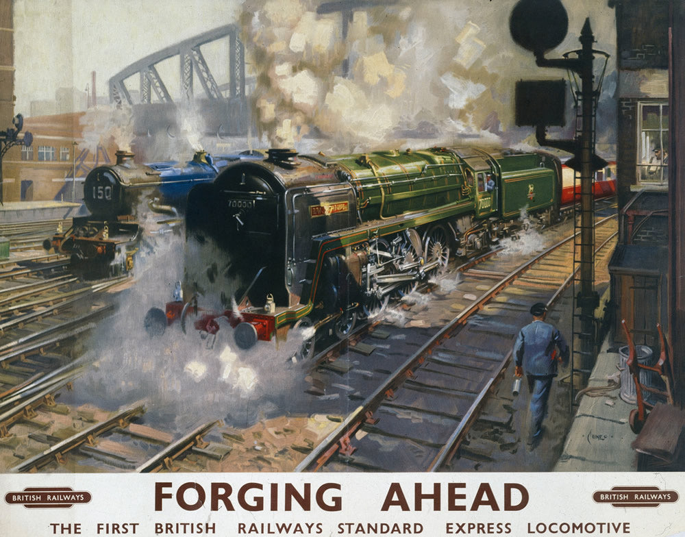 Forging Ahead British Railways 24" x 32" Matte Mounted Print