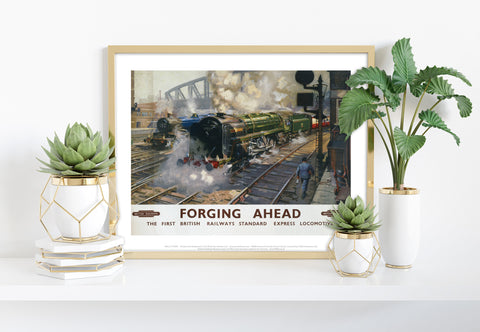 Forgin Ahead - Express Locomotive - 11X14inch Premium Art Print