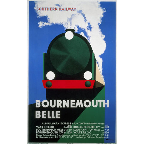 Bournemouth Belle - Southern Railway 24" x 32" Matte Mounted Print