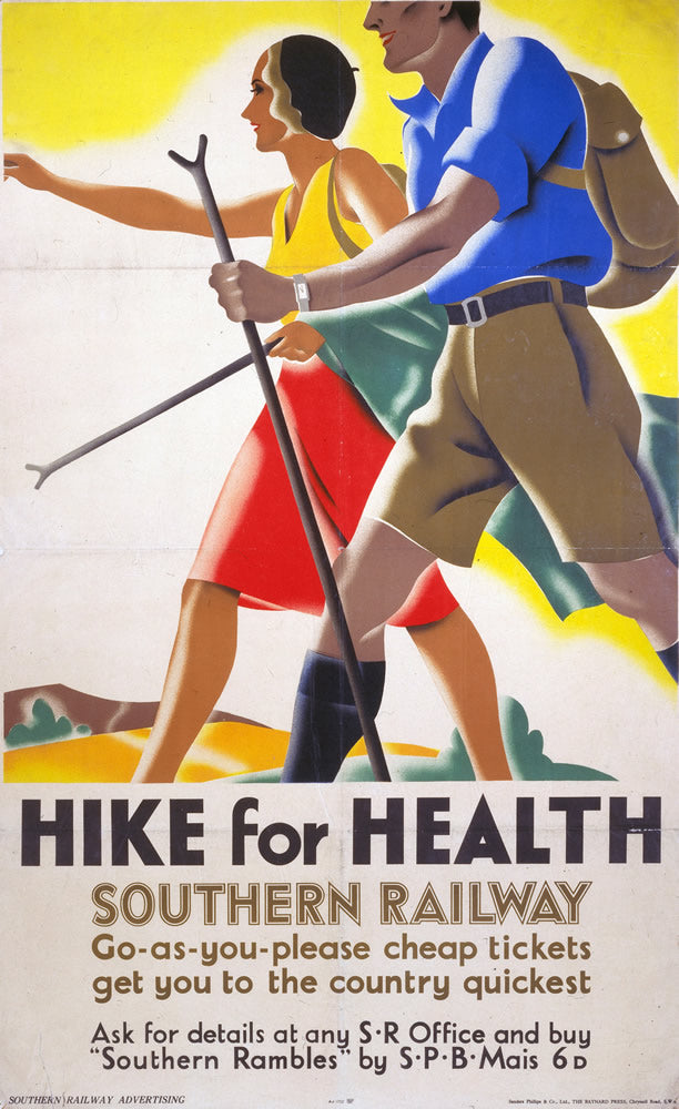 Hike for health Southern Railway 24" x 32" Matte Mounted Print