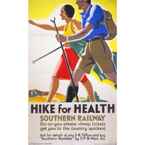 Hike for health Southern Railway 24" x 32" Matte Mounted Print