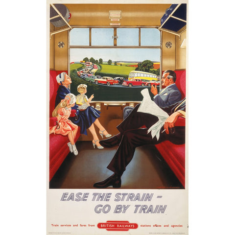 Ease The Strain Go By Train 24" x 32" Matte Mounted Print