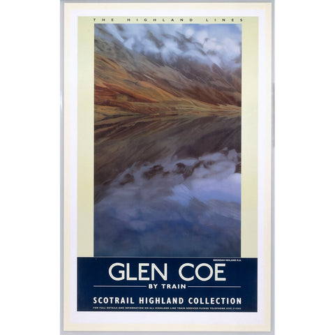 Glencoe by Train Highland Lines 24" x 32" Matte Mounted Print