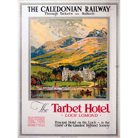 Caledonian Railway Tarbet Hotel 24" x 32" Matte Mounted Print