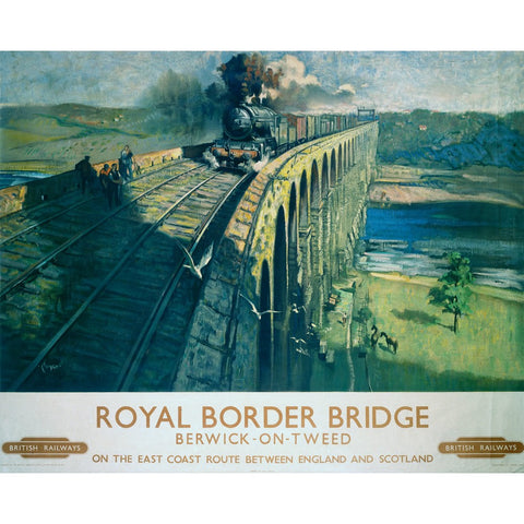 Royal Border Bridge Berwick on tweed 24" x 32" Matte Mounted Print