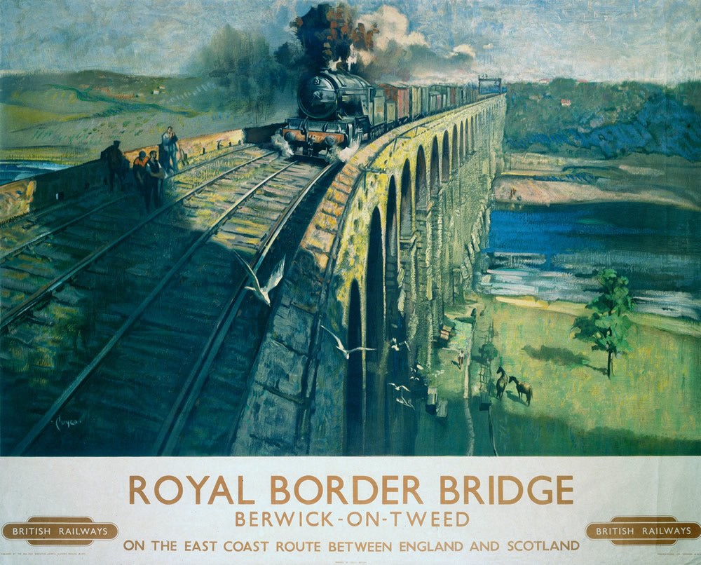 Royal Border Bridge Berwick on tweed 24" x 32" Matte Mounted Print