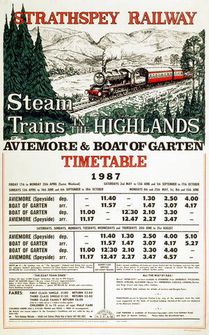 Strathspey Railway - Aviemore and Boat of Garten 24" x 32" Matte Mounted Print