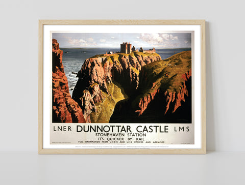 Dunnottar Castle Stonehaven Station Lner Lms - Art Print
