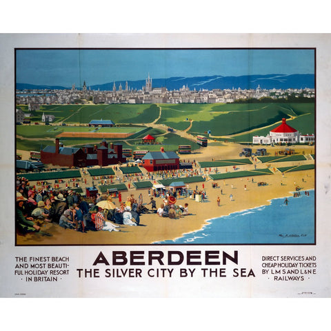 Aberdeen The Silver City by the Sea 24" x 32" Matte Mounted Print