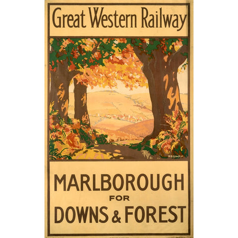 Malborough for Downs and Forest GWR 24" x 32" Matte Mounted Print