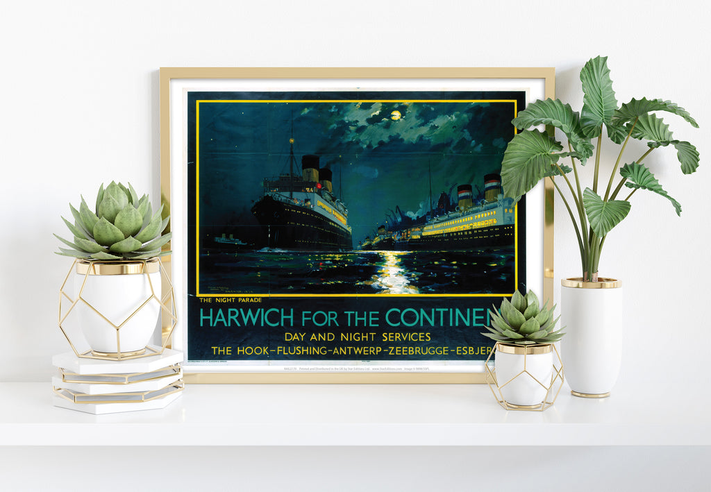 Harwich For The Continent - The Night Parade - Art Print