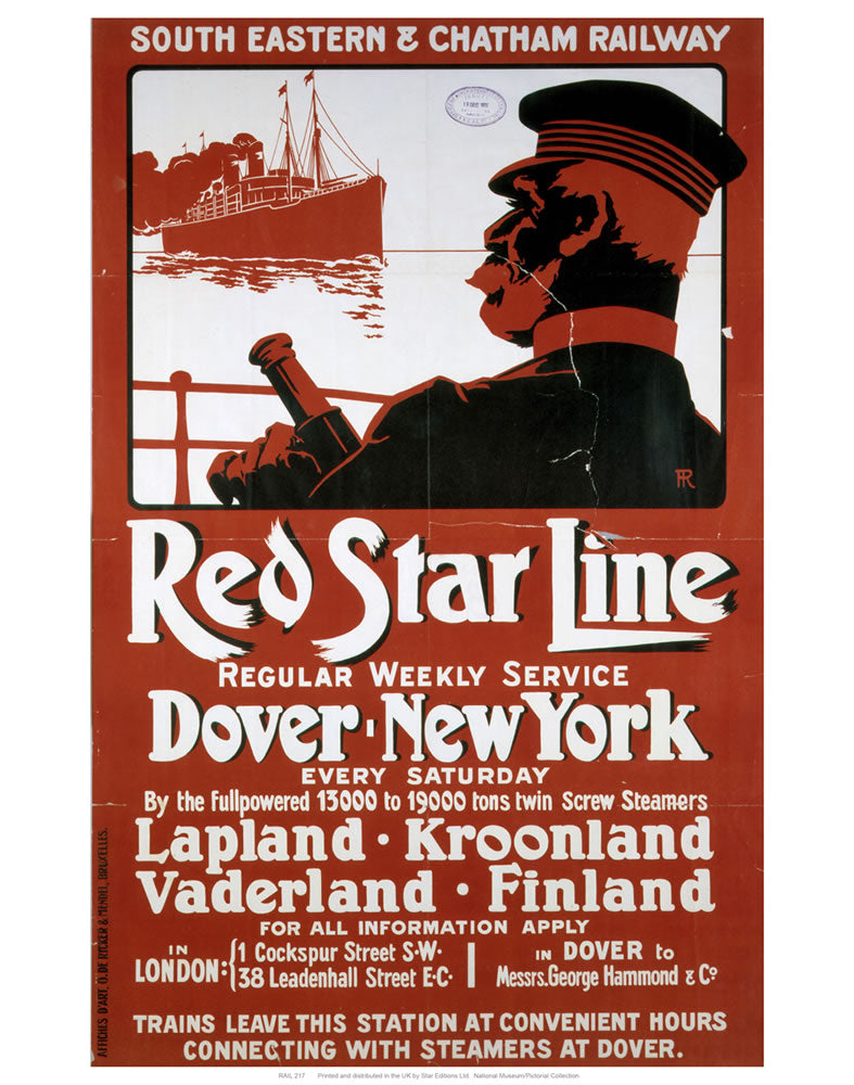Red Star Line 24" x 32" Matte Mounted Print