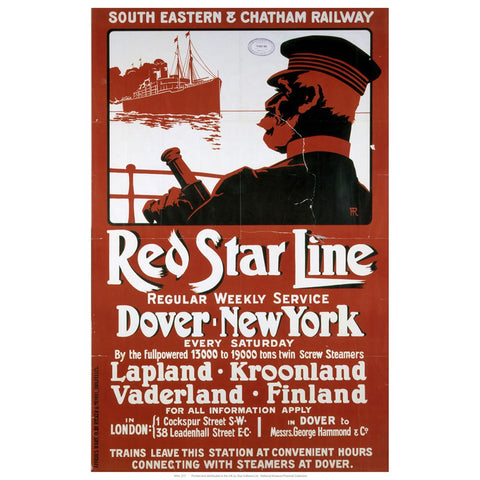 Red Star Line 24" x 32" Matte Mounted Print