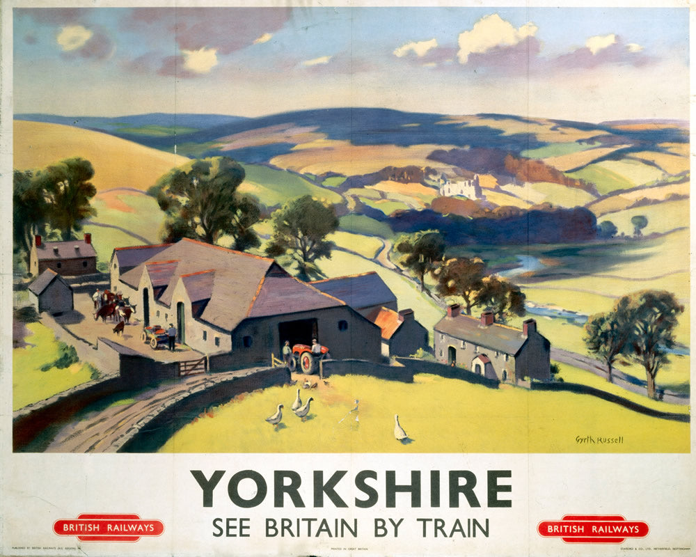 Yorkshire See Britain by Train 24" x 32" Matte Mounted Print