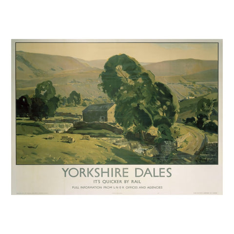 Yorkshire Dales It's Quicker by Rail 24" x 32" Matte Mounted Print