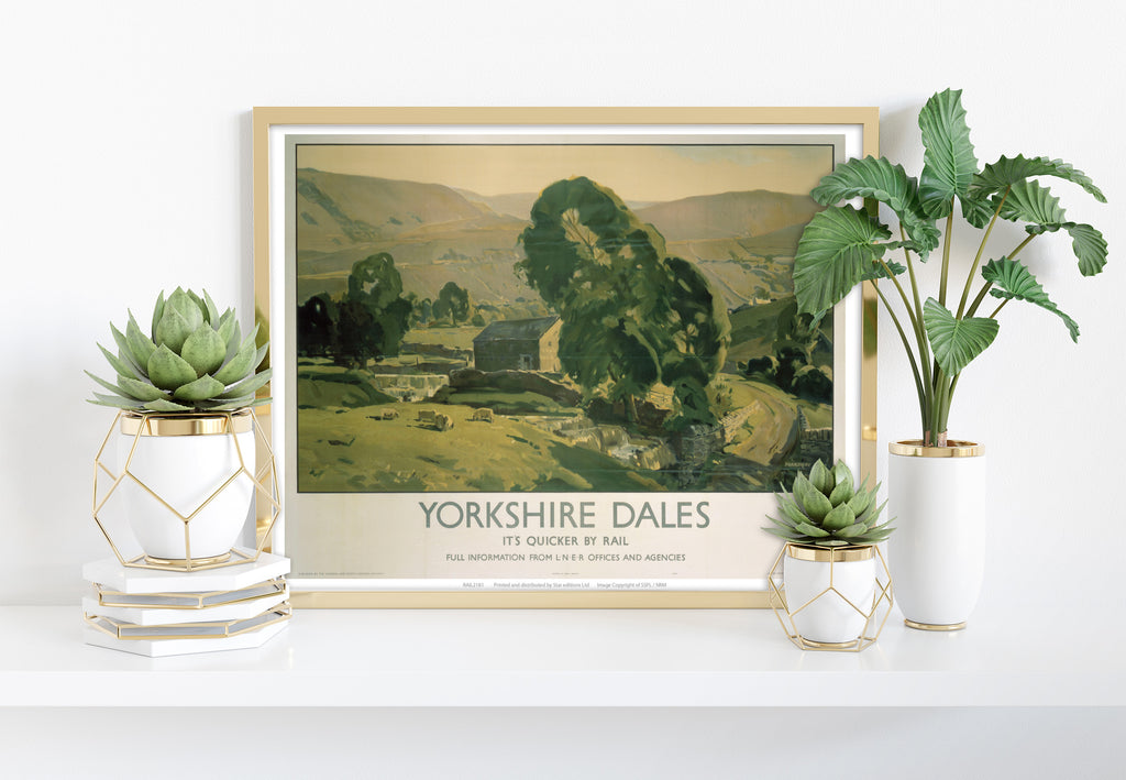 Yorkshire Dales It's Quicker By Rail - Premium Art Print