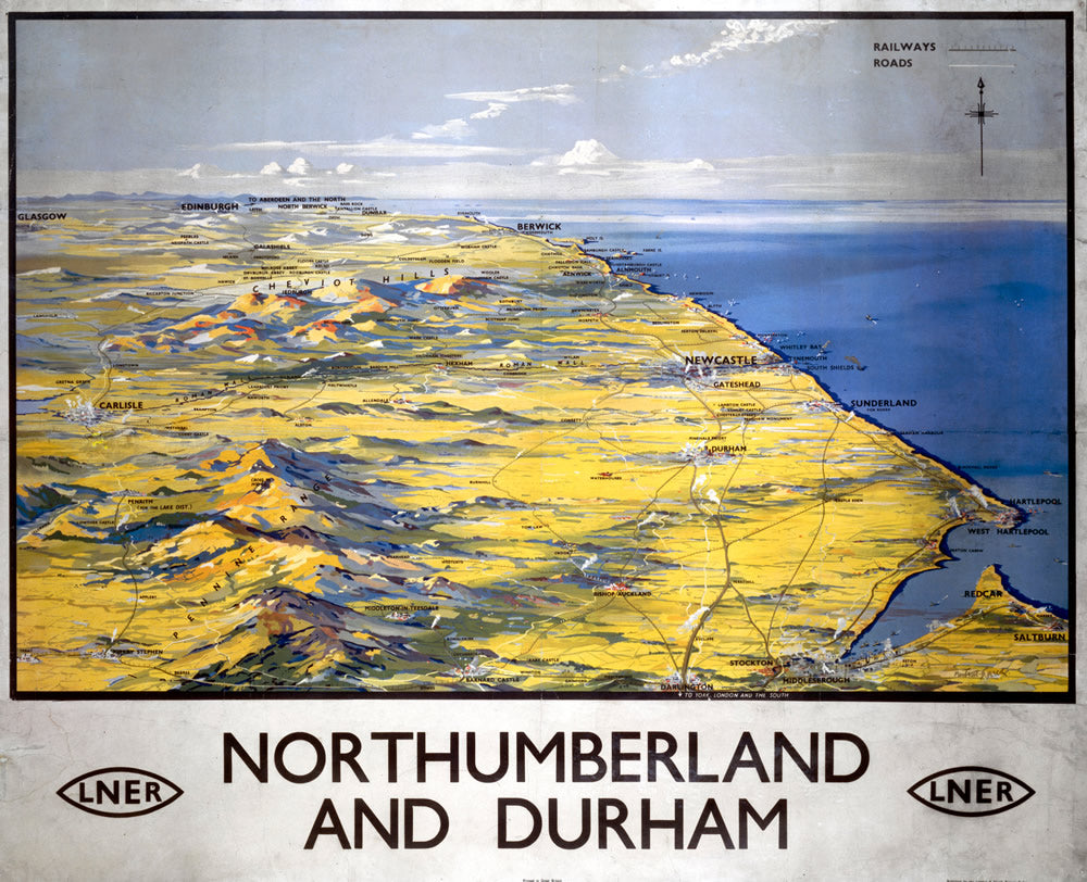 Northumberland and Durham LNER 24" x 32" Matte Mounted Print