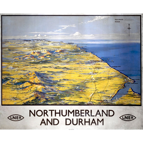 Northumberland and Durham LNER 24" x 32" Matte Mounted Print