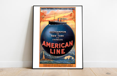 American Line, Southampton To New York - Premium Art Print