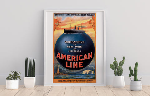 American Line, Southampton To New York - Premium Art Print