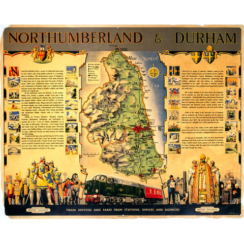 Northumberland and Durham LNER 24" x 32" Matte Mounted Print