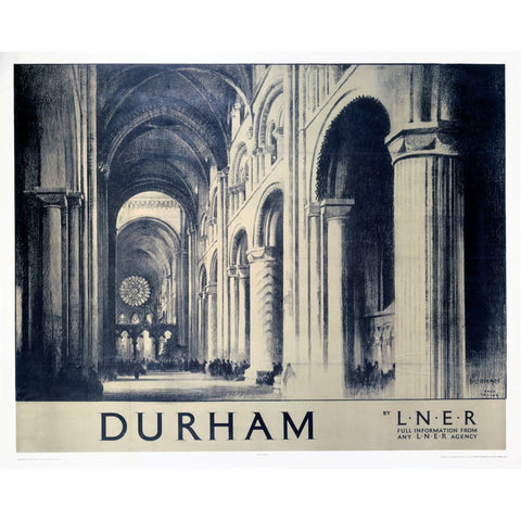 Durham by LNER 24" x 32" Matte Mounted Print