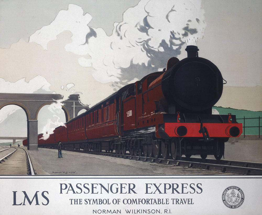 Passenger Express - LMS Norman Wilkinson 24" x 32" Matte Mounted Print