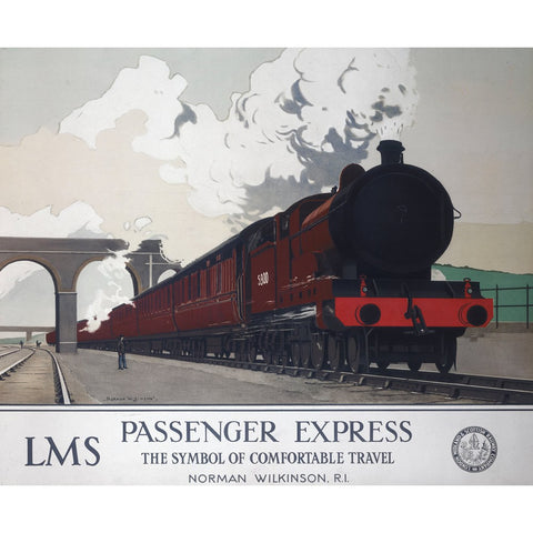 Passenger Express - LMS Norman Wilkinson 24" x 32" Matte Mounted Print