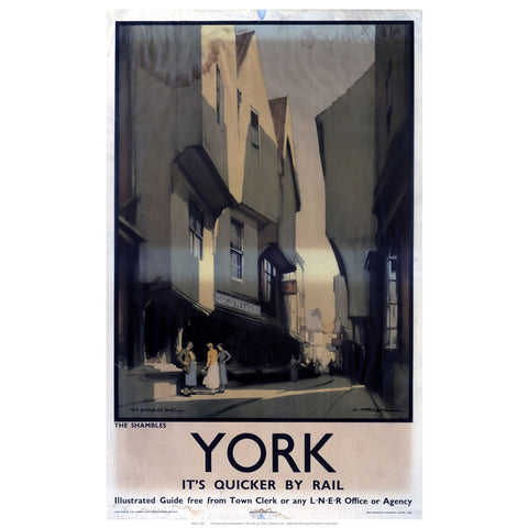 York Street Scene 24" x 32" Matte Mounted Print