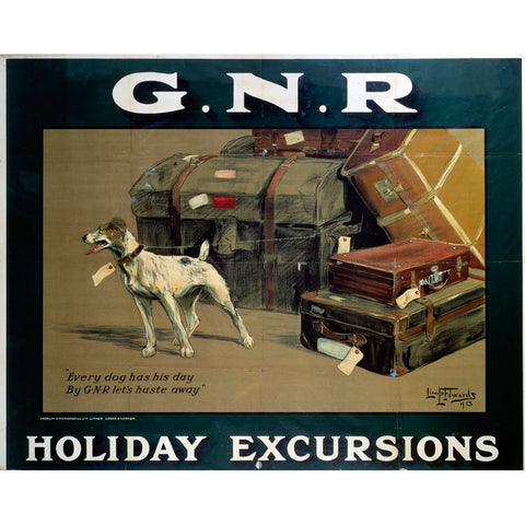 Every Dog has his Day GNR Holiday Excursions 24" x 32" Matte Mounted Print